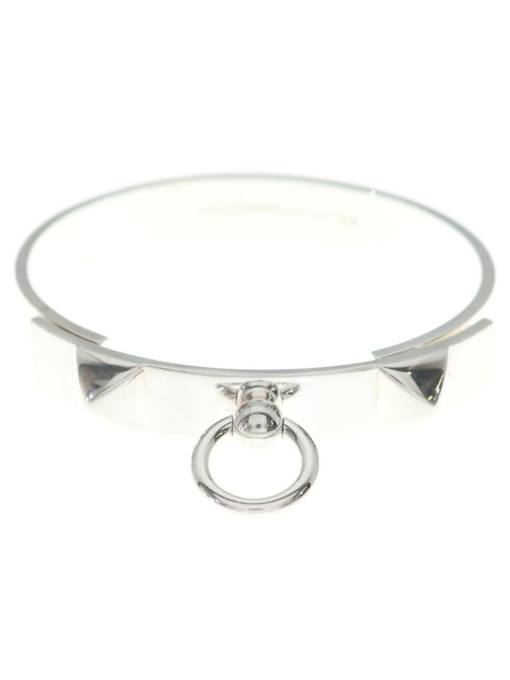 Hermes Collier de Chien Bangle Bracelet Silver